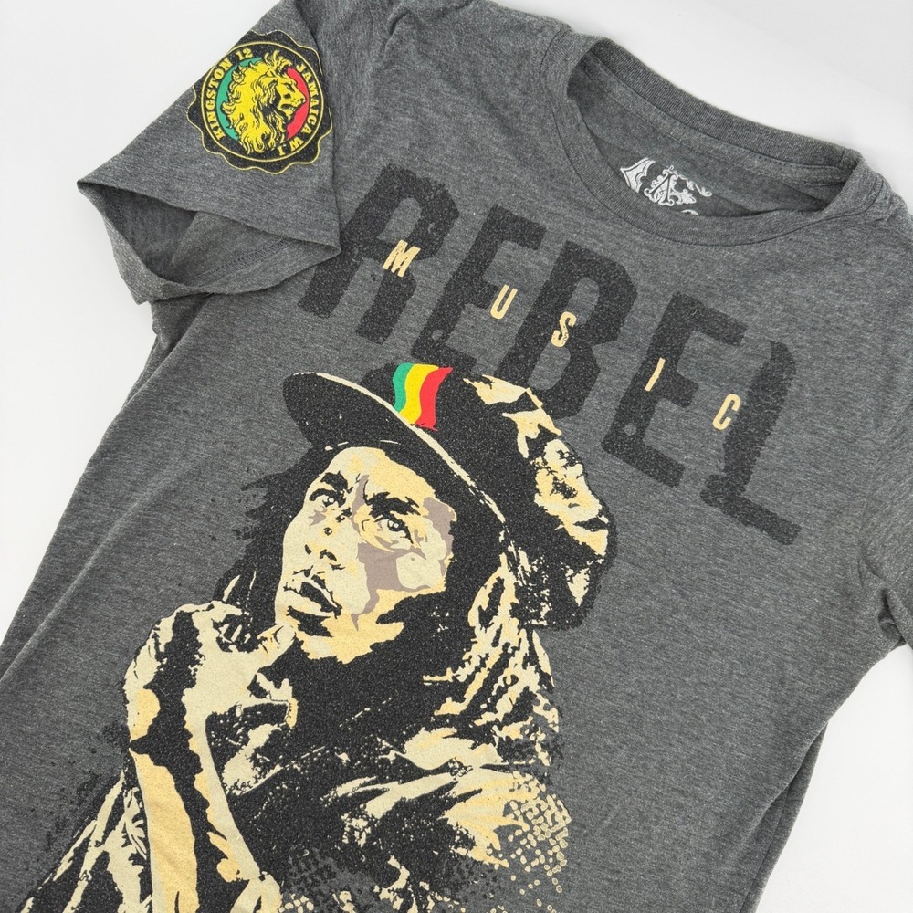 Catch A Fire Bob Marley Graphic T‎ Shirt Mens Small Charcoal Rebel Music Tee